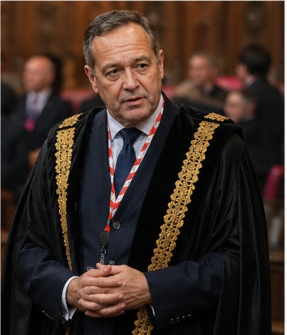 In ceremonial robes
