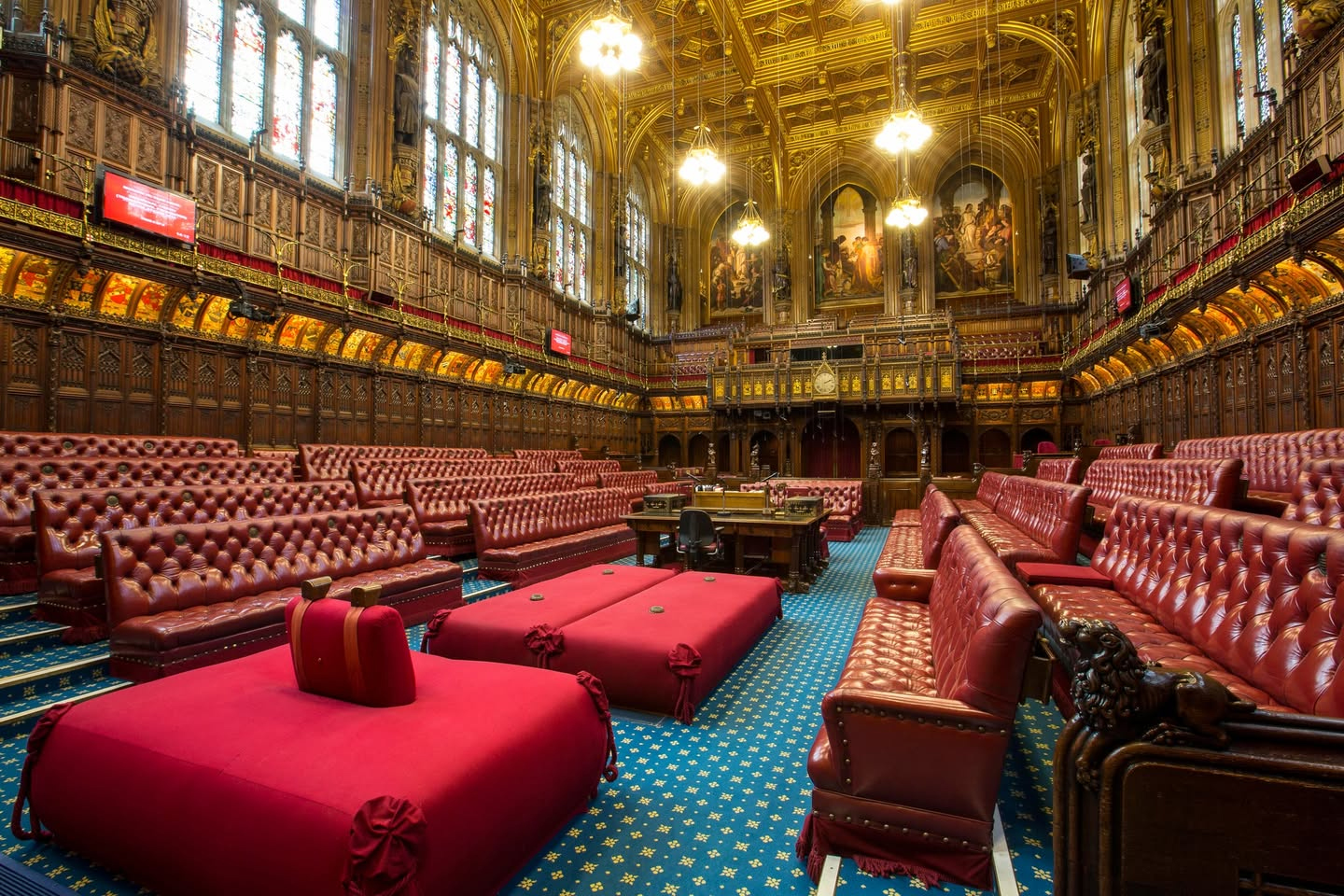Lord Bloggs addressing the House of Lords chamber